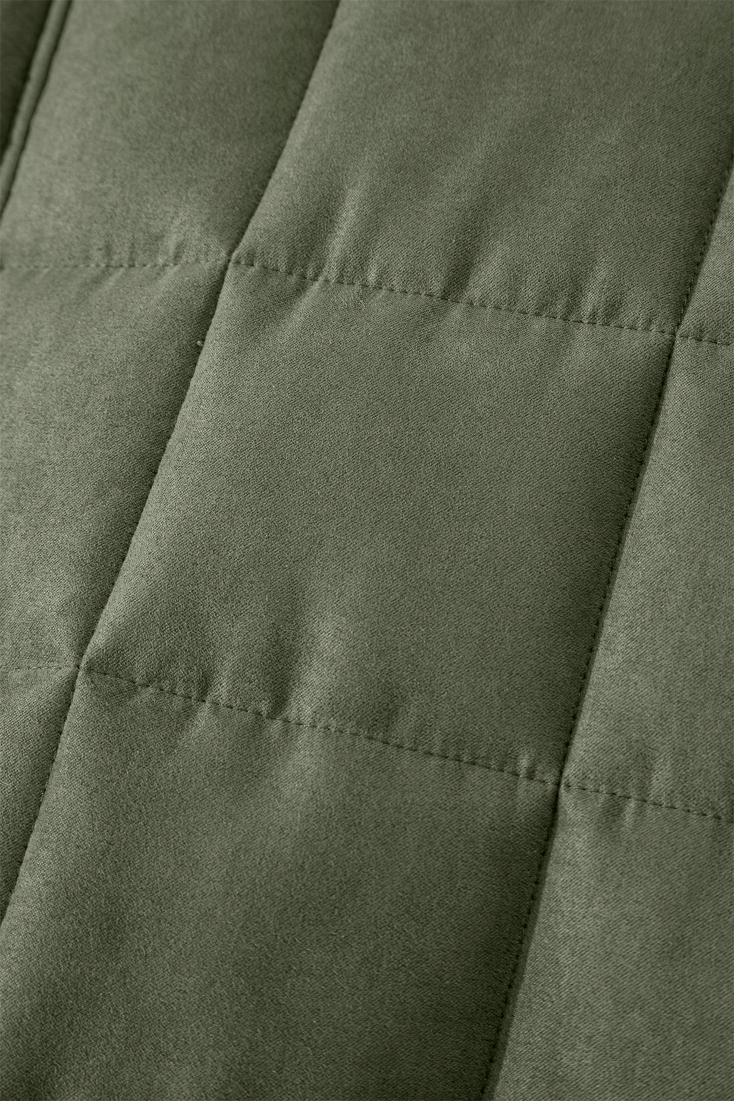 Green Zip-Up Pocket Quilted Jacket - Cowaa