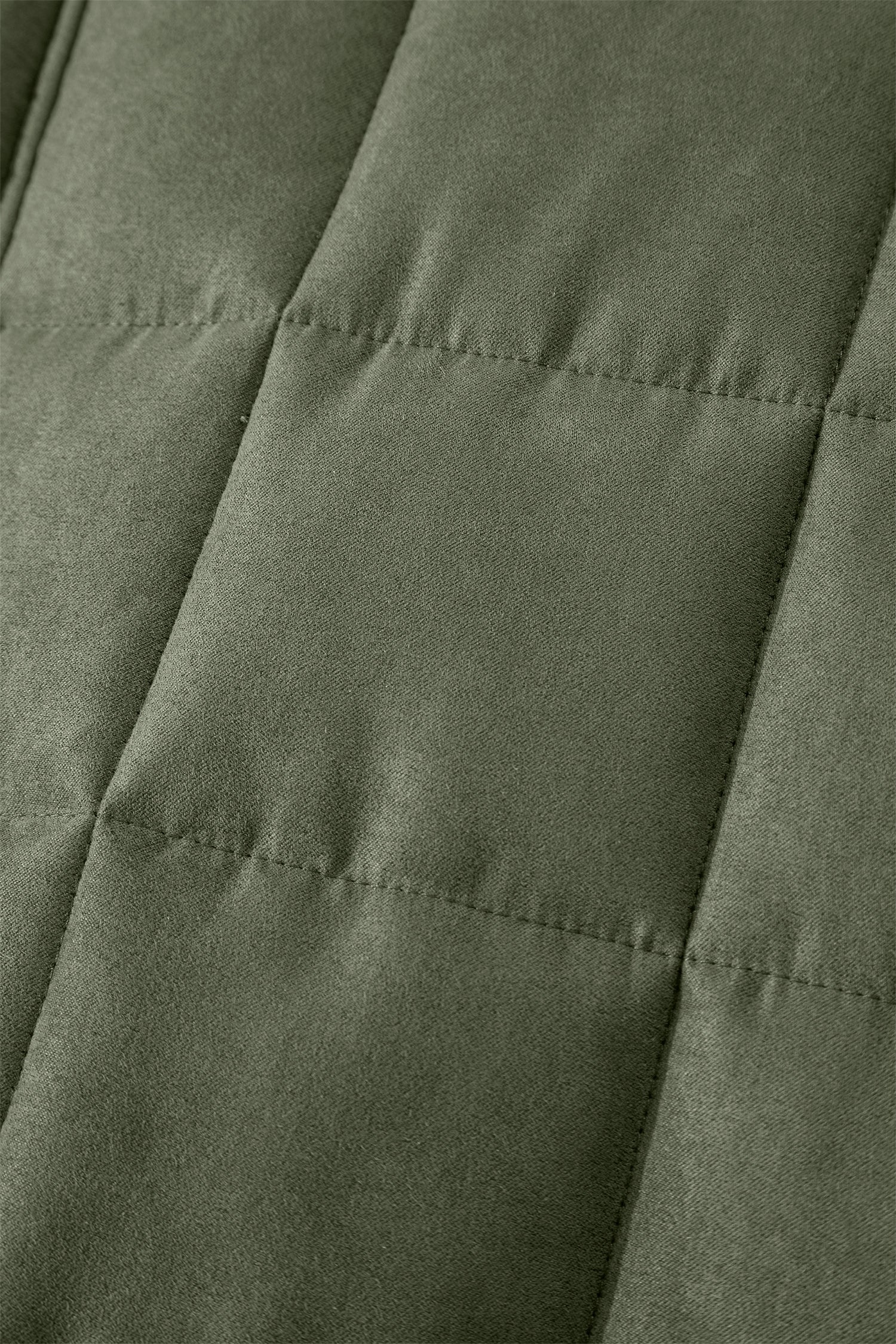 Green Zip-Up Pocket Quilted Jacket - Cowaa