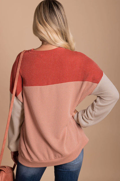 Corduroy Long Sleeve Top - Cowaa
