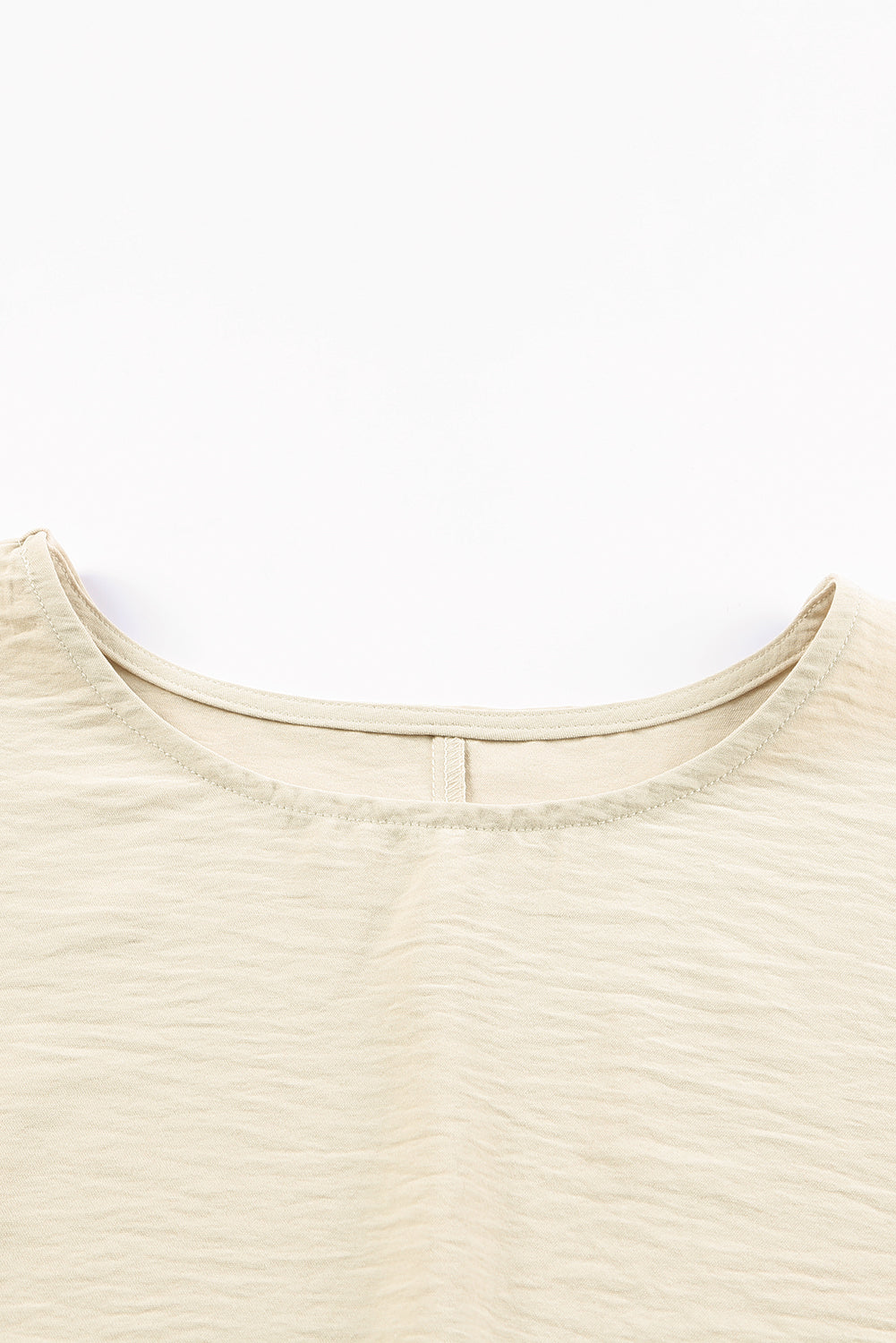Apricot Solid Casual Smocked Cuffs Batwing Sleeve Blouse - Cowaa