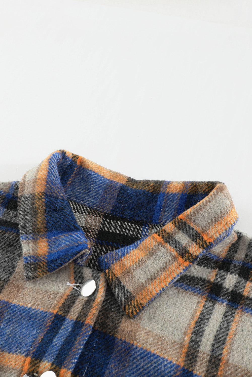 Plaid Button Front Pocket Shirt Shacket - Cowaa