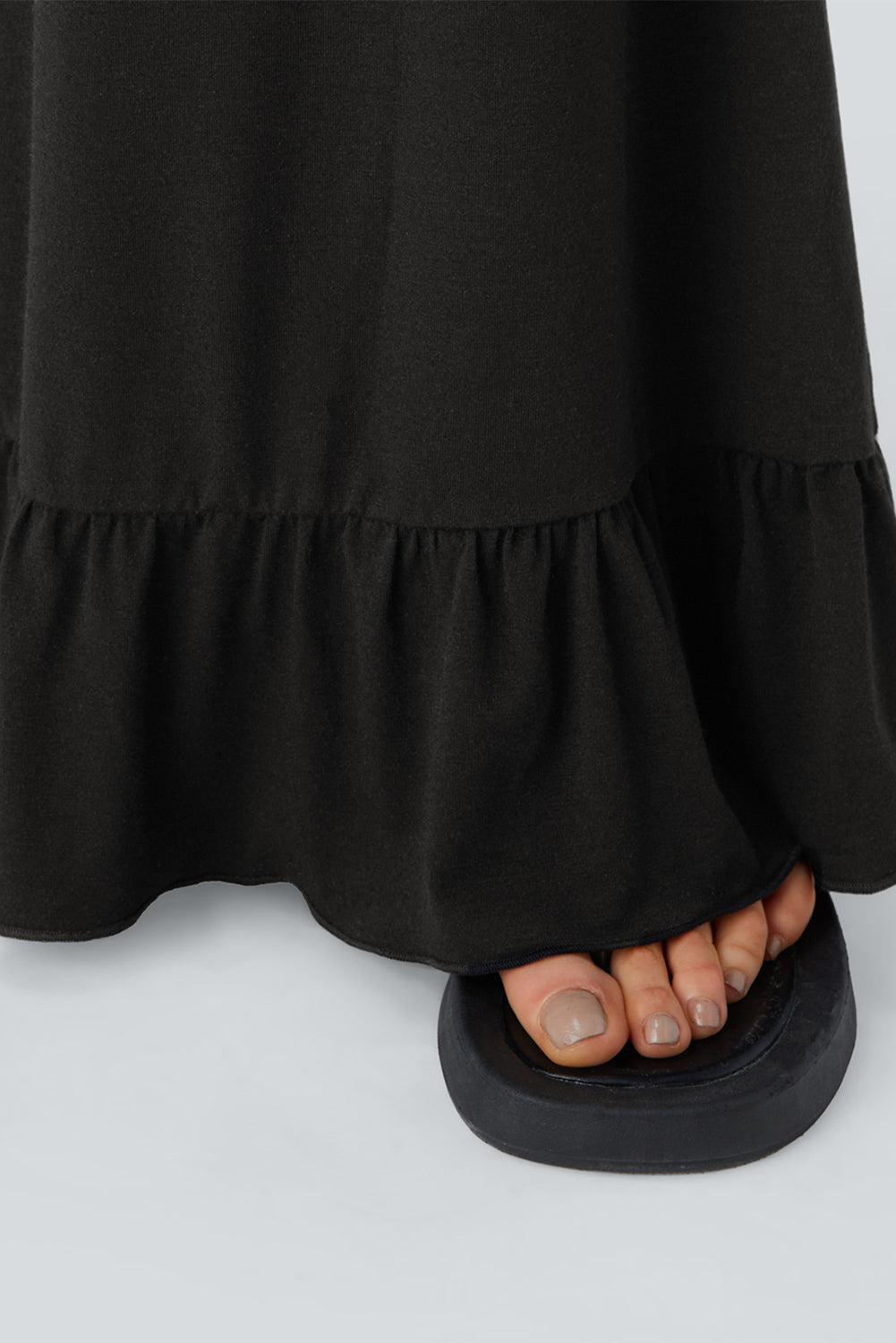 Dune Solid Color Ruffle Hem Wide Leg Pants - Cowaa