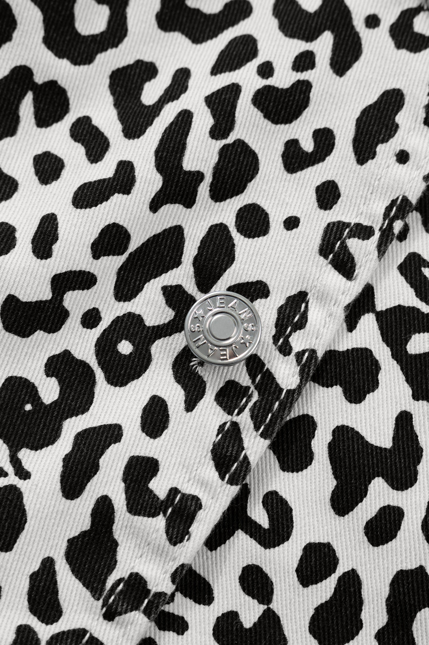 Brown Leopard Print Button Overlap Denim Shorts