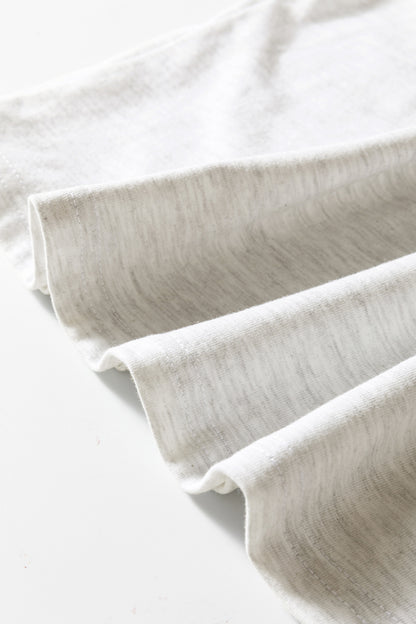 Oatmeal Shirred Cuffs Puff Sleeve Peasant Top - Cowaa