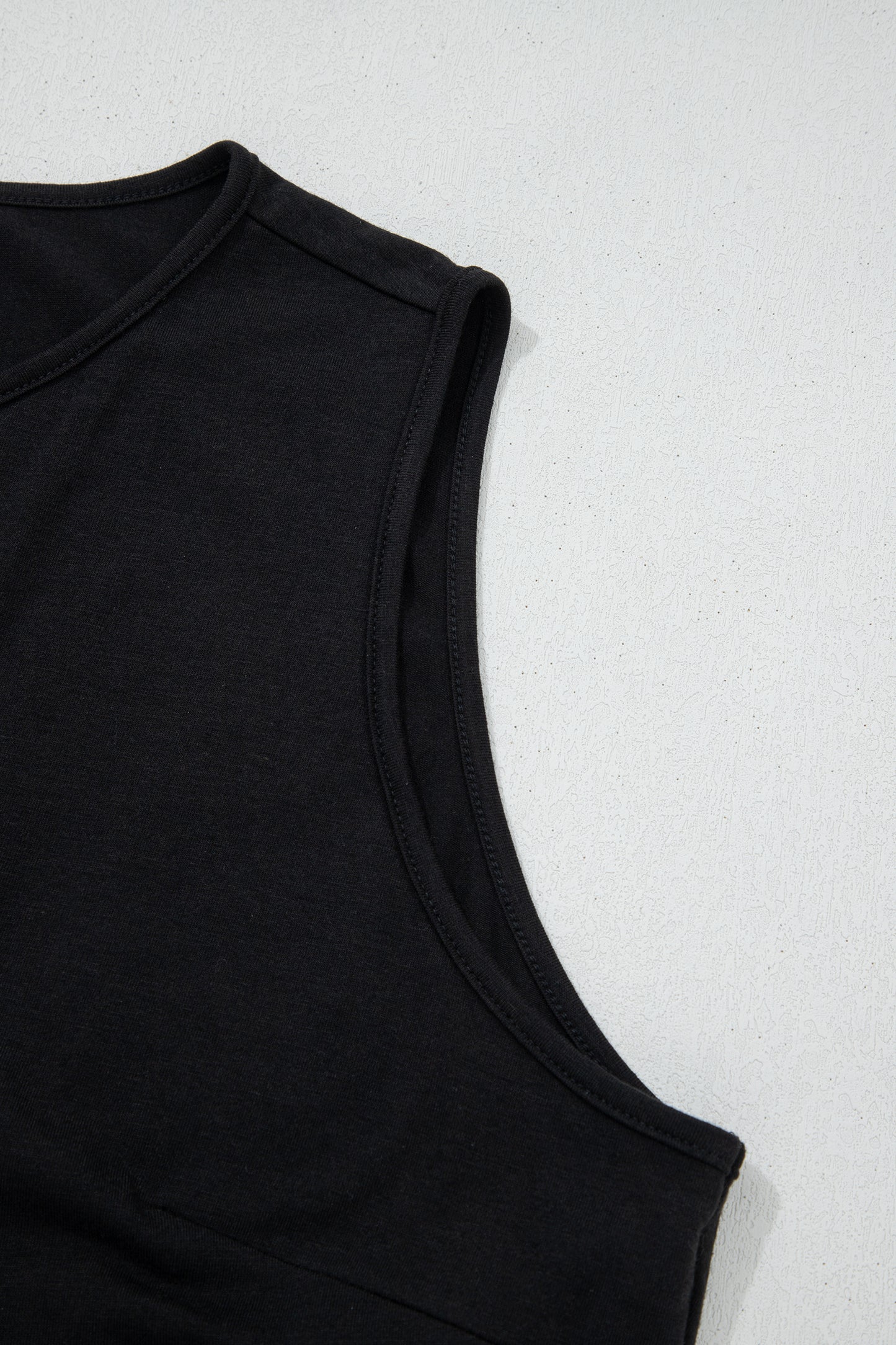 Black Plus Size Solid Color Bow Tie Peplum Tank Top - Cowaa