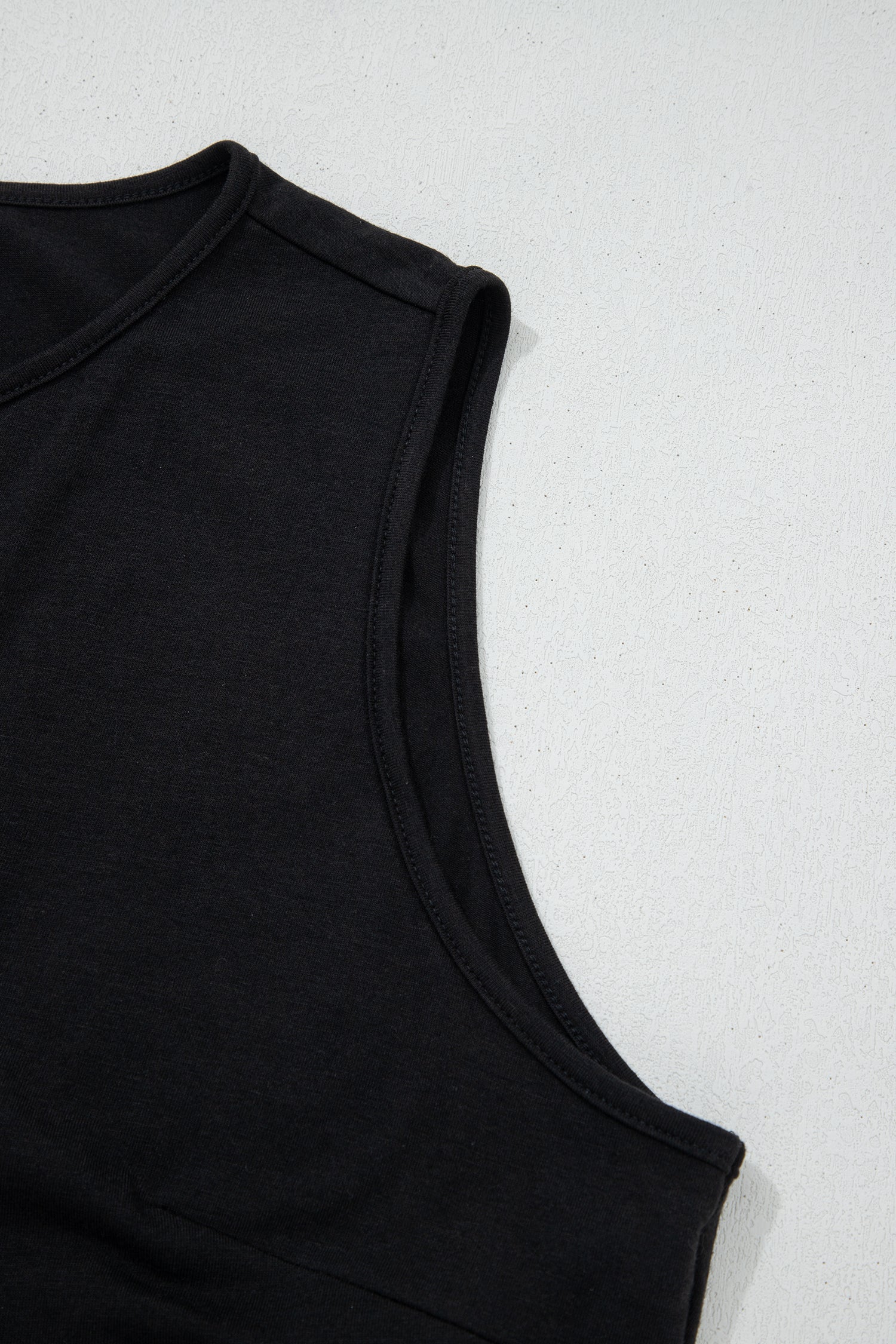Black Plus Size Solid Color Bow Tie Peplum Tank Top - Cowaa