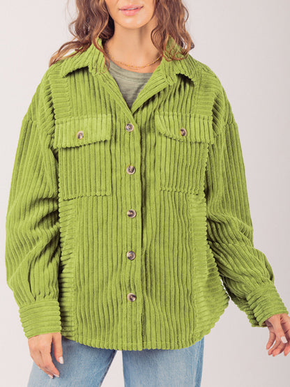 Button Up Long Sleeve Corduroy Shirt