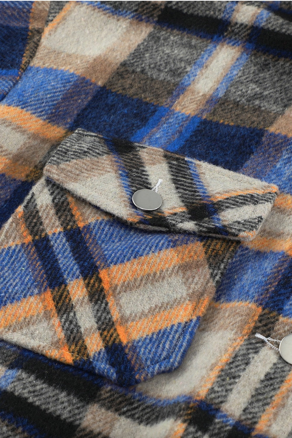 Plaid Button Front Pocket Shirt Shacket - Cowaa