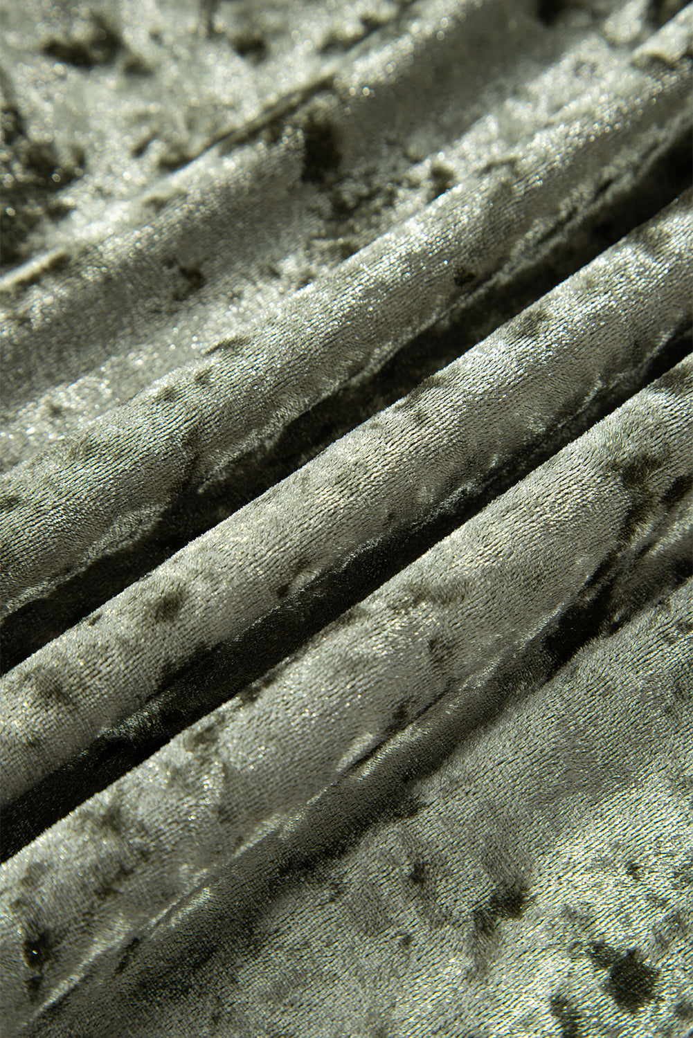 Jungle Green Plus Size Velvet Babydoll Mini Dress with Puff Sleeve - Cowaa