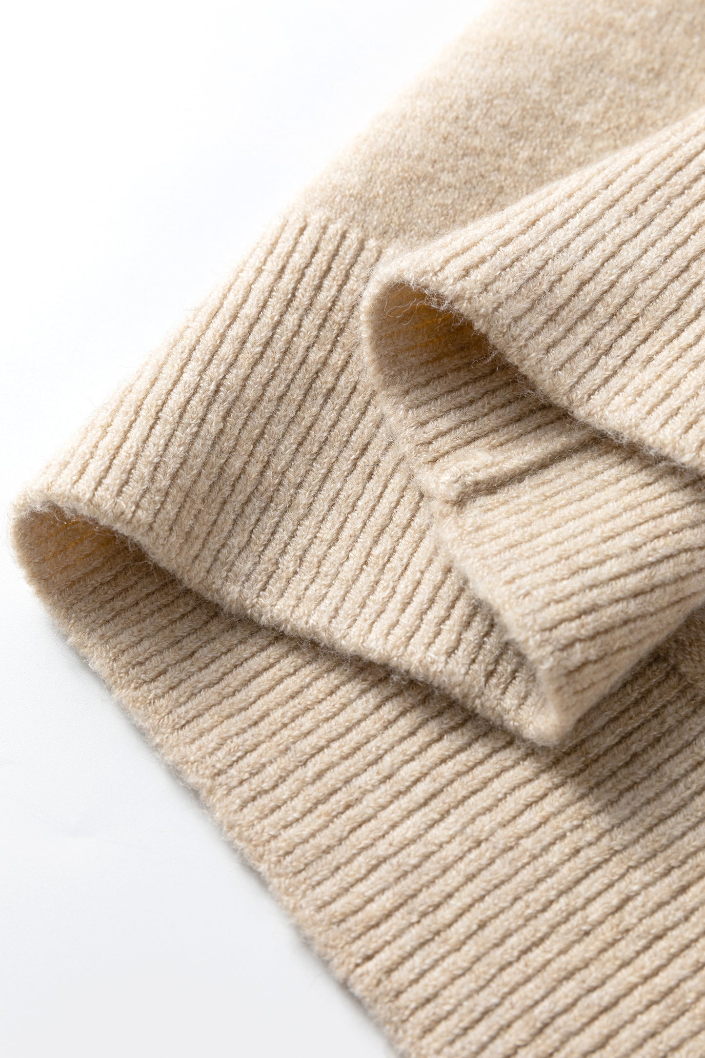 Parchment Button Lace Detail Raglan Sleeve Shift Mini Sweater Dress - Cowaa