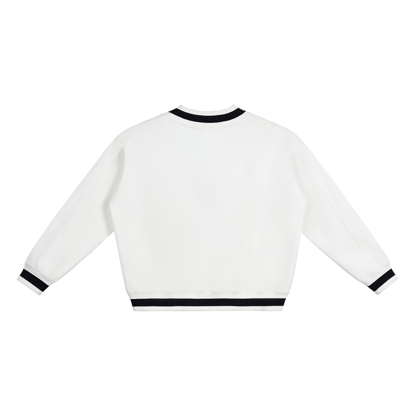 Nurse V-Neck Contrast Collar Boxy Sweatshirt