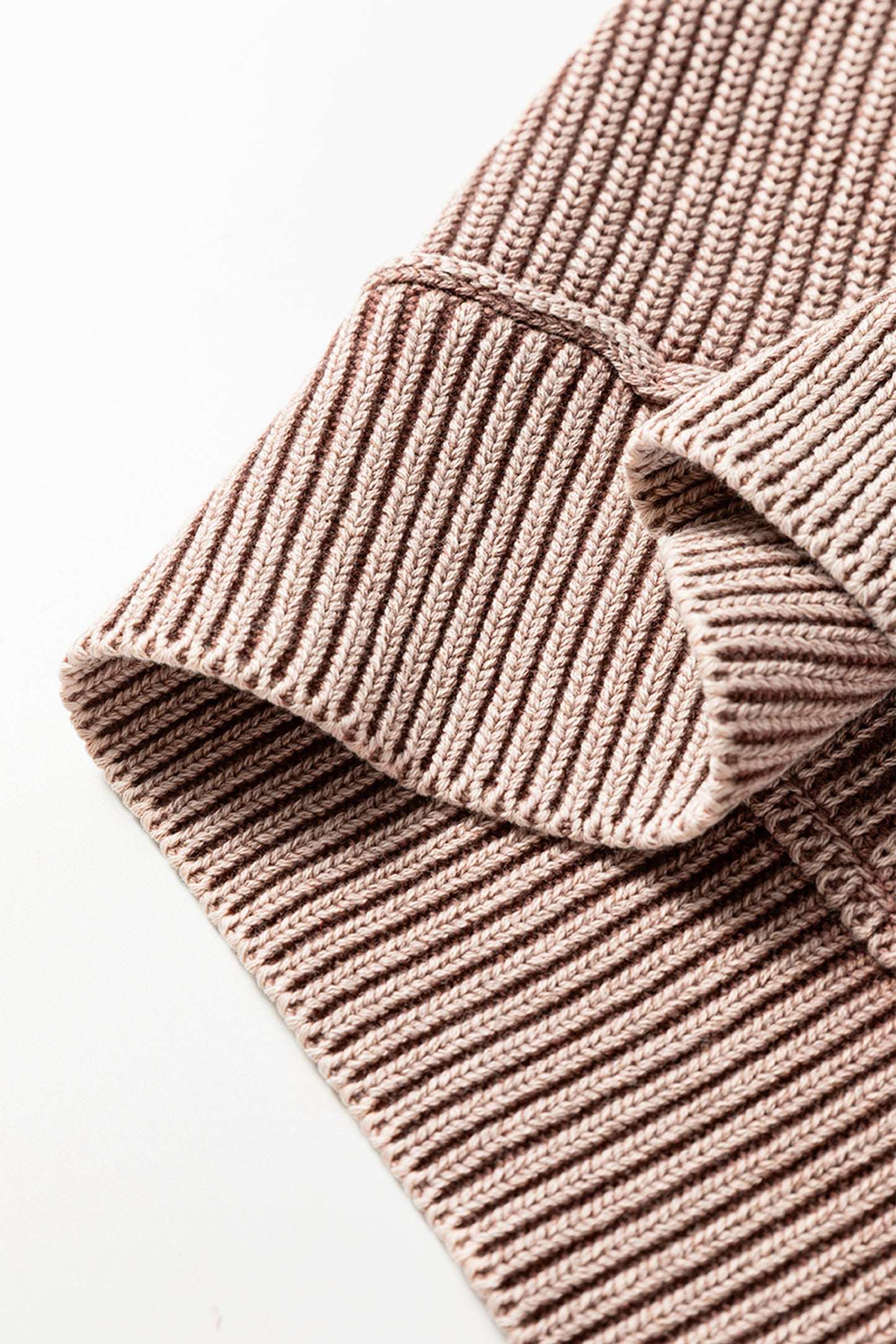 Chestnut Mineral Wash Exposed Seam Patchwork Knit Open Sweater Cardigan - Cowaa