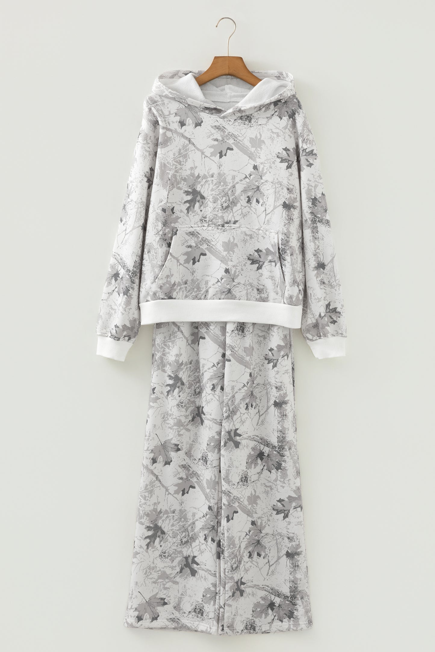 Light Grey Light Woodland Camo Classic Hoodie and Sweatpants Set - Cowaa