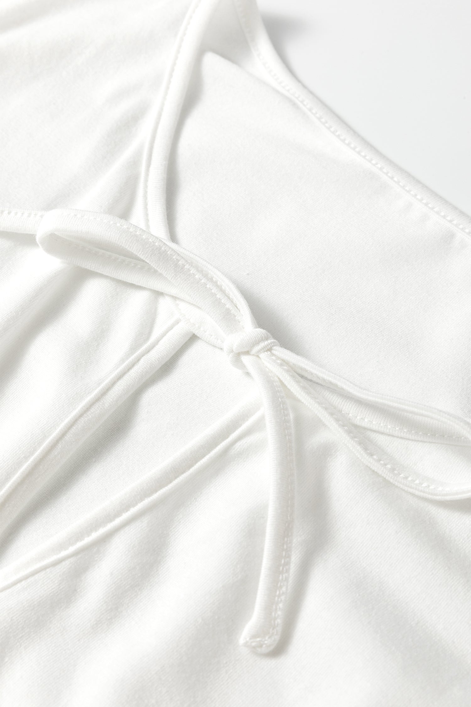 White Plus Size Solid Color Bow Tie Peplum Tank Top - Cowaa