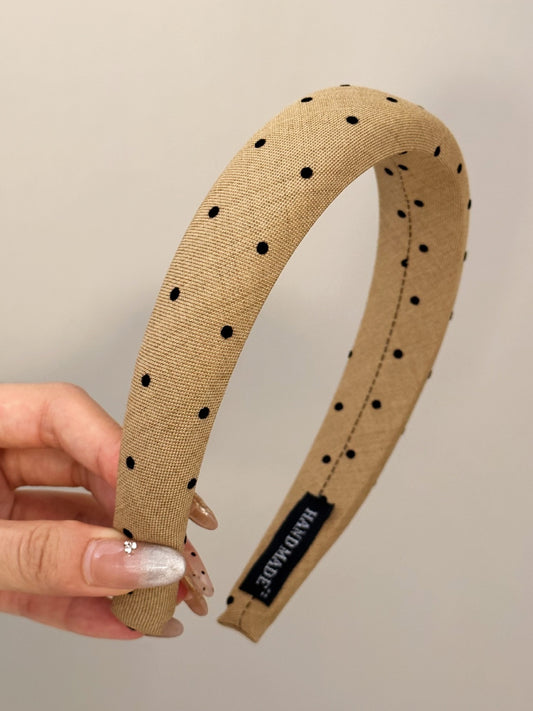 Polka Dot Polyester Wide Headband - Cowaa