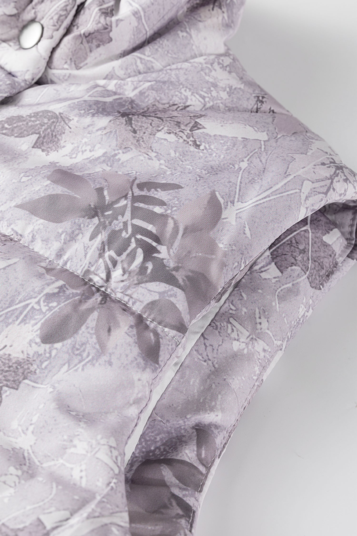 Gray Camo Leaf Print Winter Puffer Vest - Cowaa