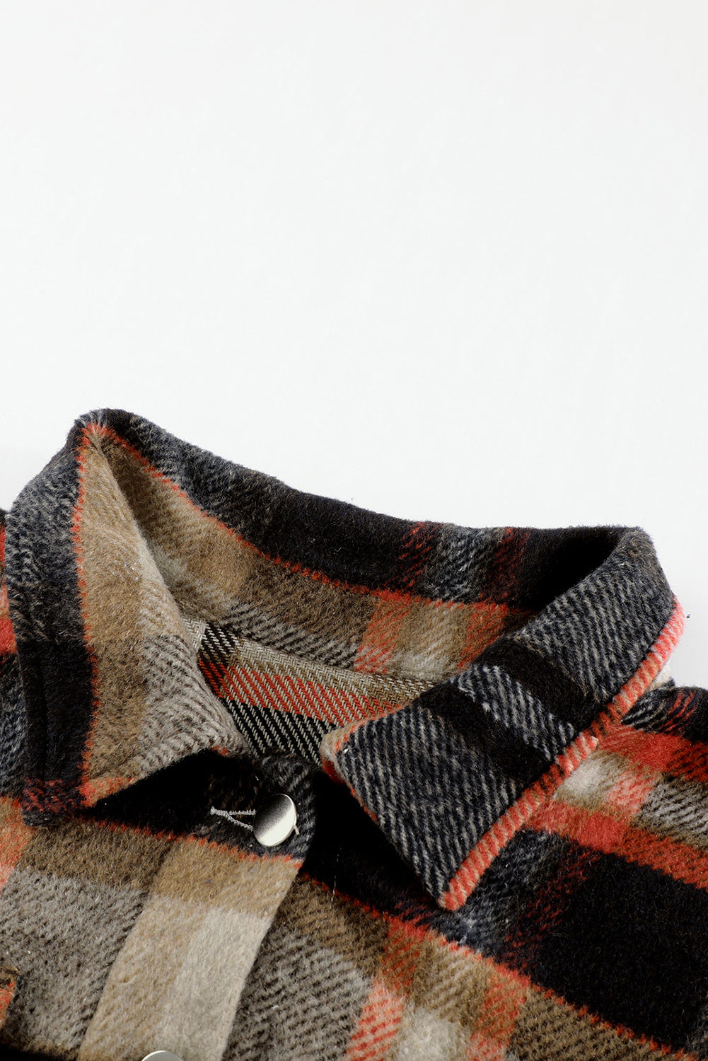 Plaid Button Front Pocket Shirt Shacket - Cowaa