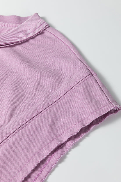 Bright Pink Mineral Wash Boxy Fit Cotton Tank Top - Cowaa