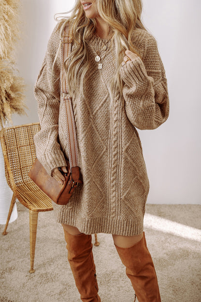Knit Loose Fit Sweater Dress - Cowaa