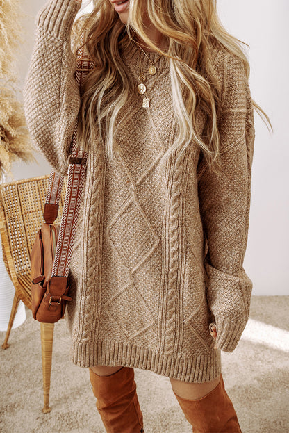 Knit Loose Fit Sweater Dress - Cowaa