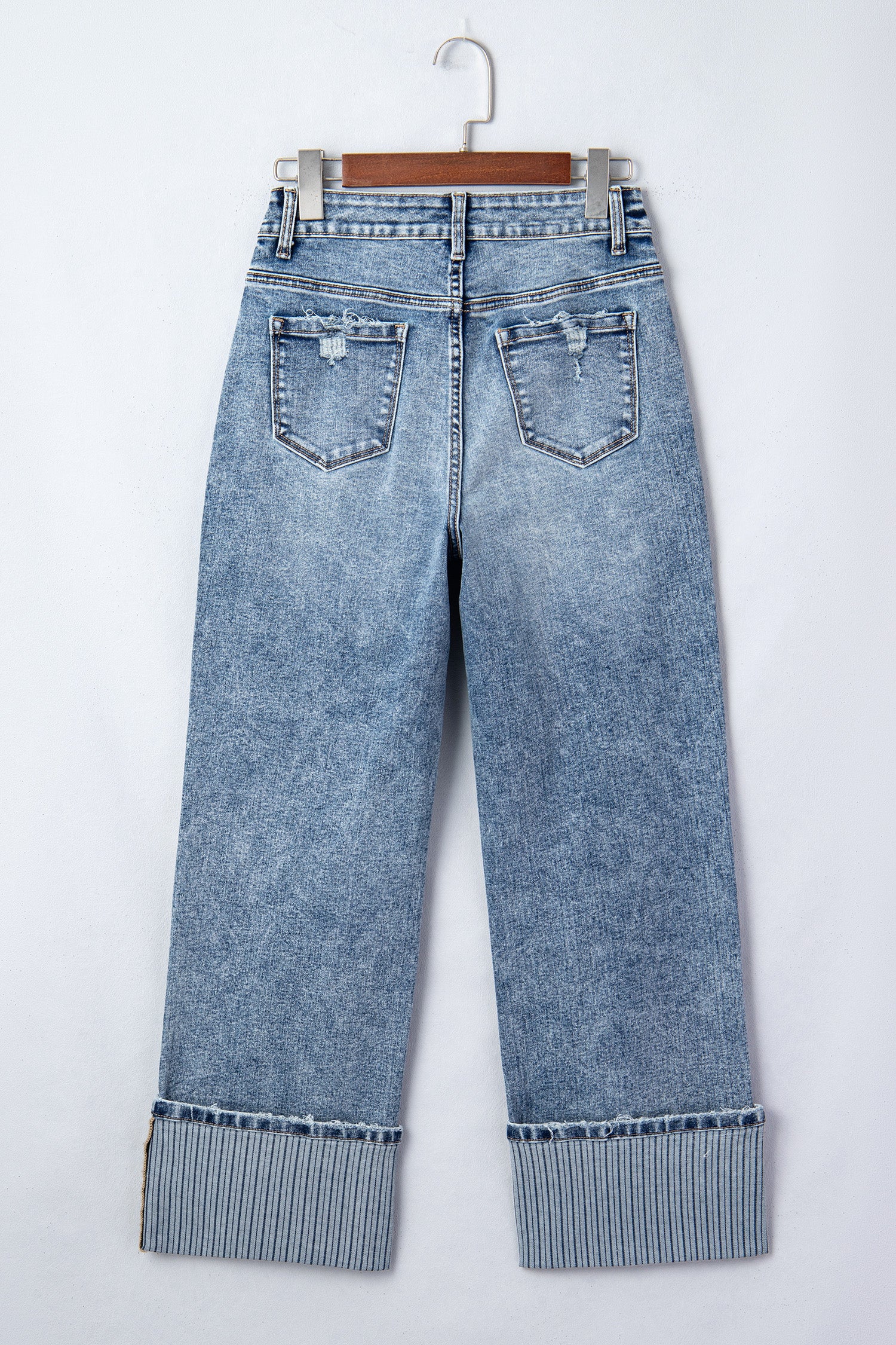 Ashleigh Blue Cuffed Straight Loose Jeans - Cowaa