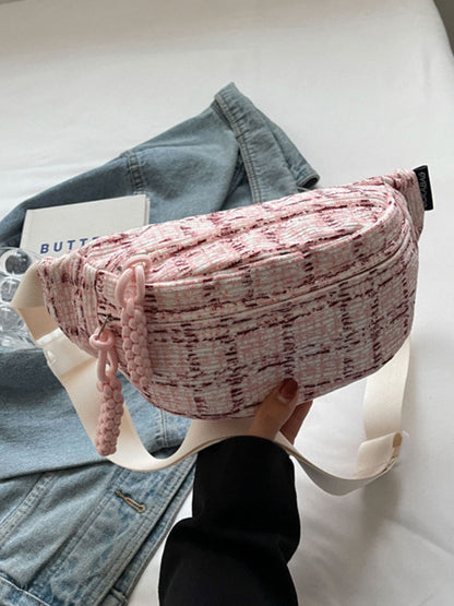 Contrast Plaid Polyester Crossbody Bag - Cowaa
