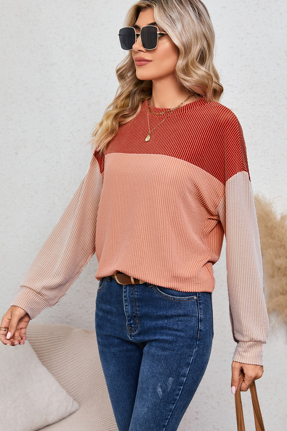 Corduroy Long Sleeve Top - Cowaa