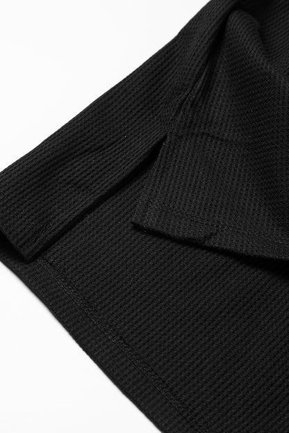 Crinkle Patchwork Long Sleeve Top - Cowaa