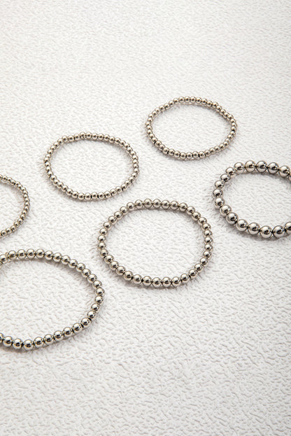 White Multi Layered Pearl Beaded Bracelet - Cowaa