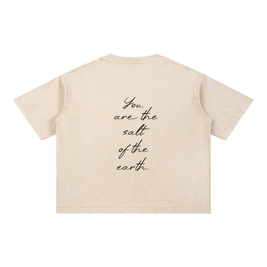Salt of the Earth Mineral Wash Boxy Cotton T-Shirt.