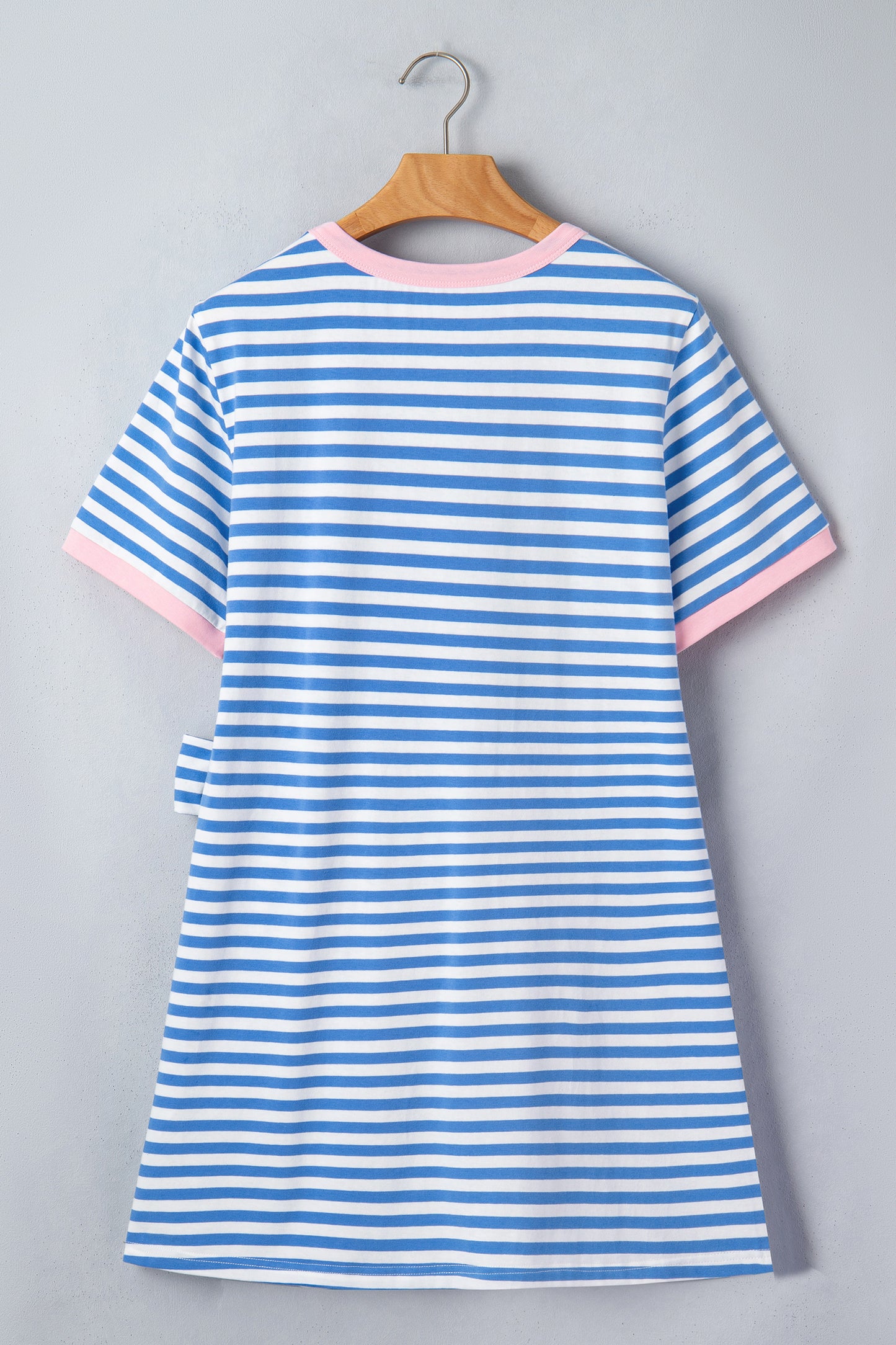 Red Nautical Tie Contrast Trim Round Neck T Shirt Mini Dress