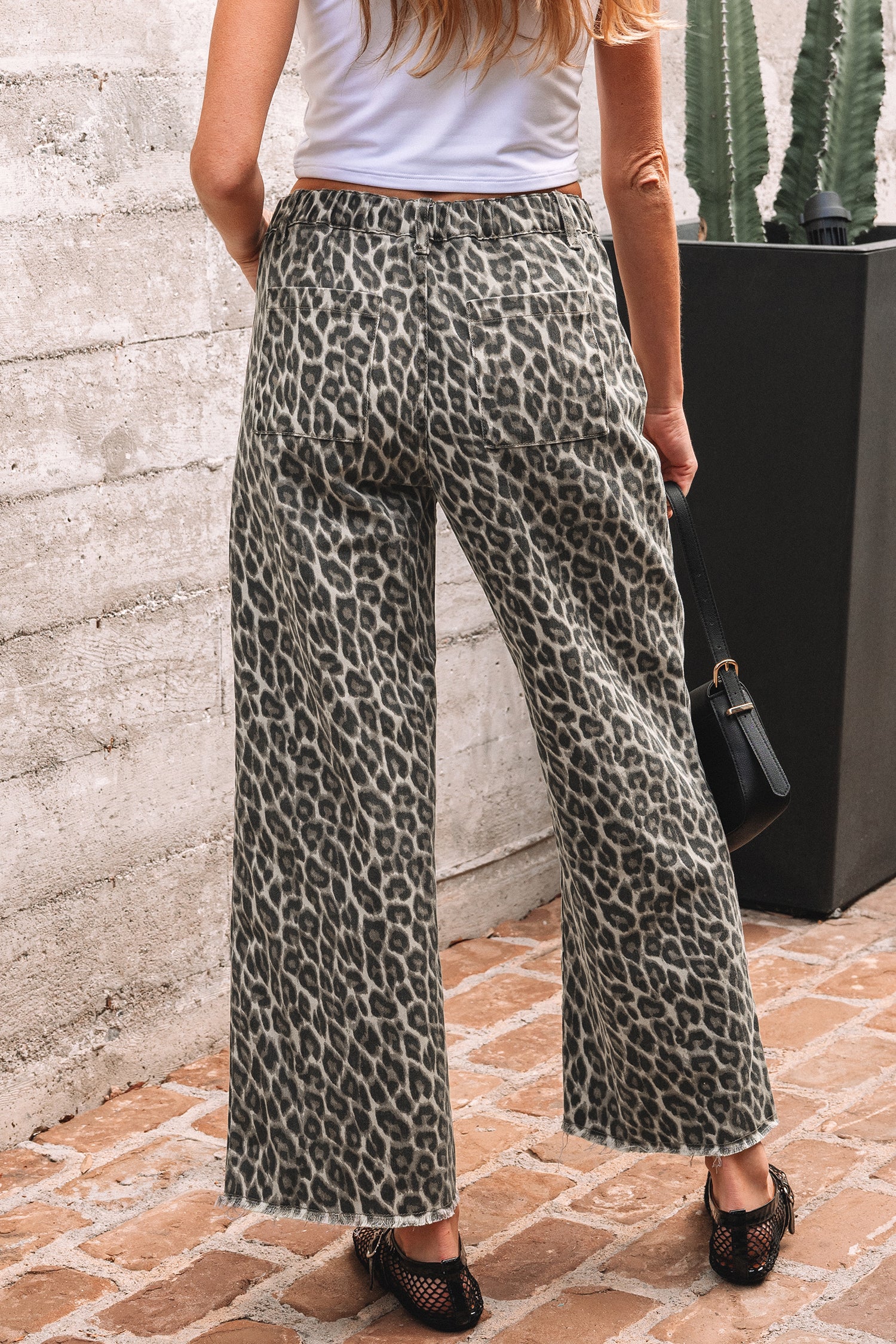 Yellow Leopard Straight Loose Leg Jeans - Cowaa