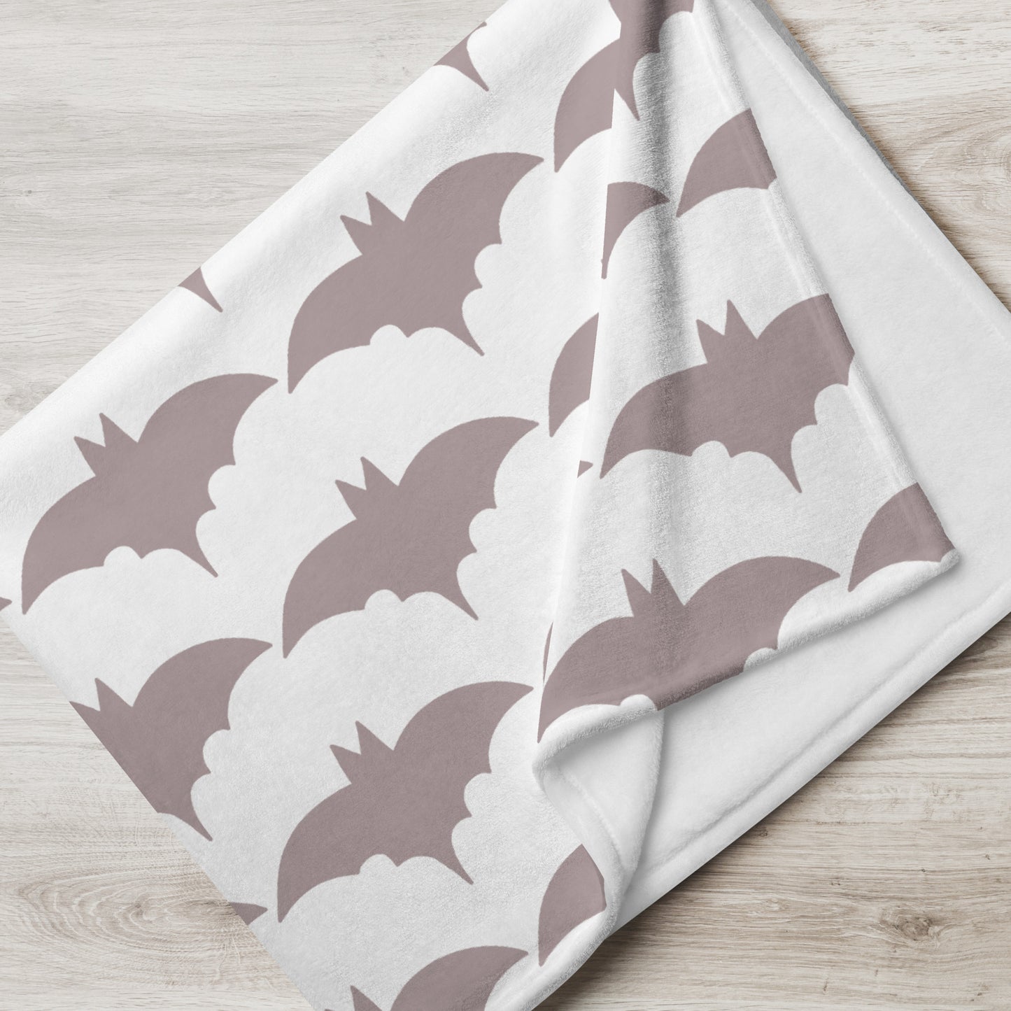 Taupe Bat Pattern Halloween Throw Blanket