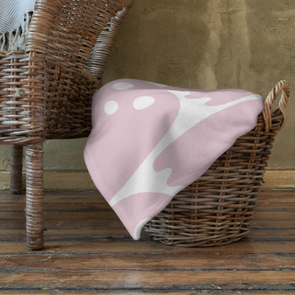 Pink Ghost Pattern Halloween Throw Blanket