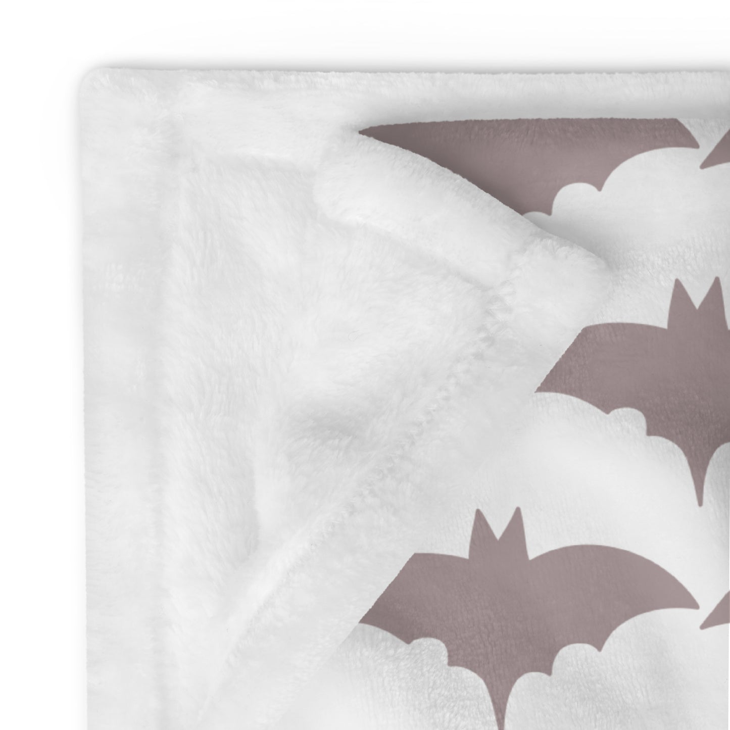Taupe Bat Pattern Halloween Throw Blanket