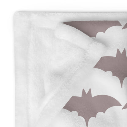 Taupe Bat Pattern Halloween Throw Blanket