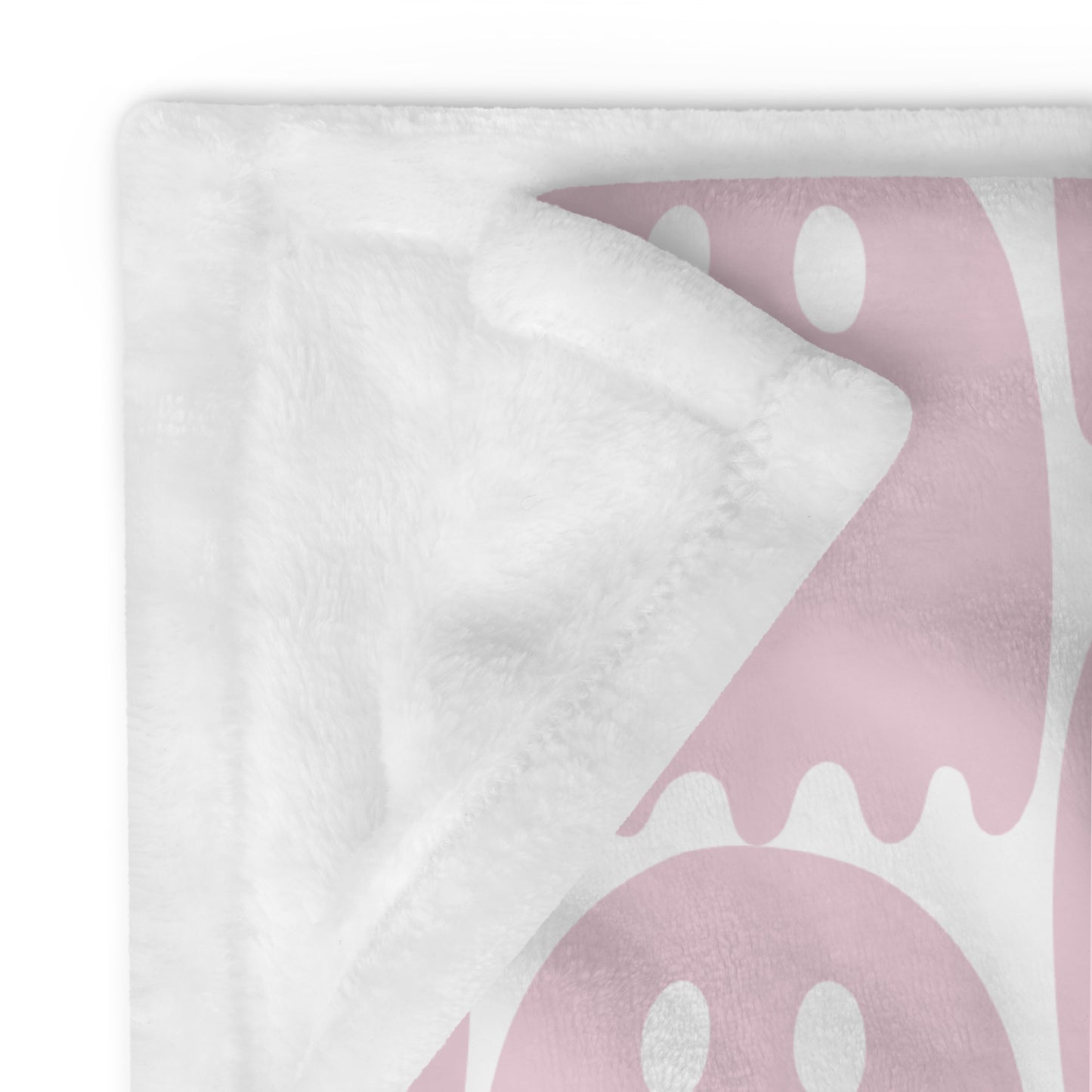 Pink Ghost Pattern Halloween Throw Blanket