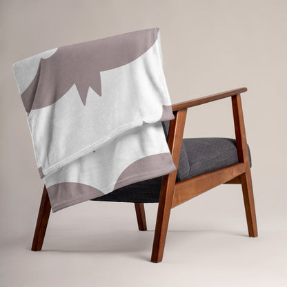Taupe Bat Pattern Halloween Throw Blanket