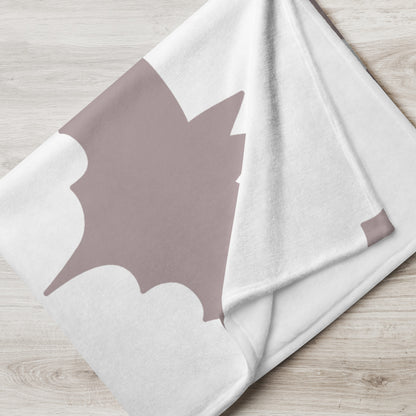 Taupe Bat Pattern Halloween Throw Blanket