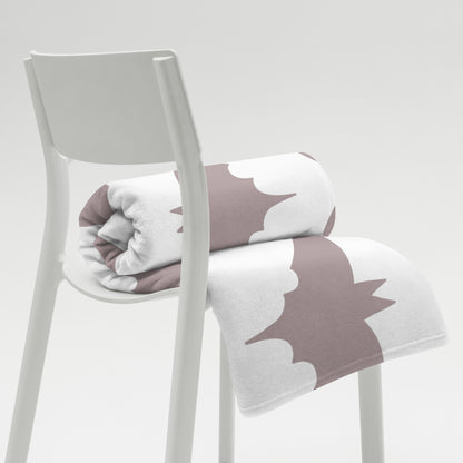 Taupe Bat Pattern Halloween Throw Blanket