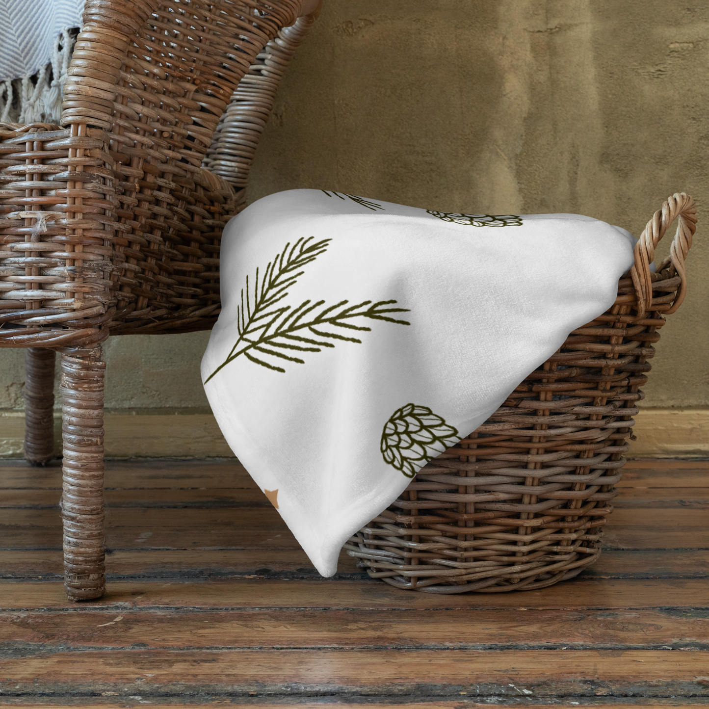 Pine Leaves Seasonal Throw Blanket
