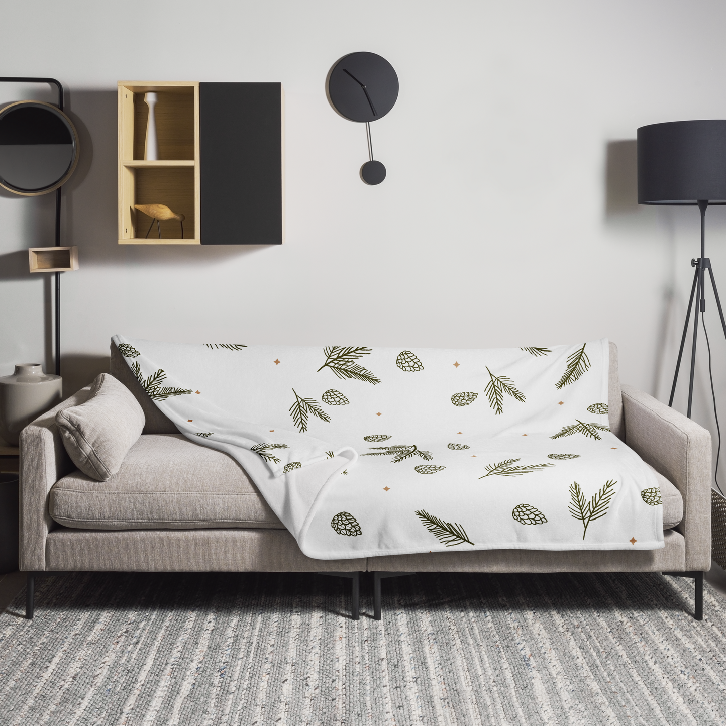 Pine Leaves Seasonal Throw Blanket