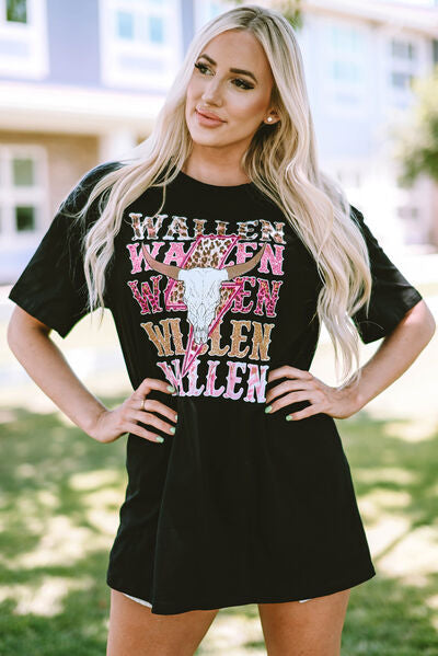 WALLEN Round Neck Short Sleeve T-Shirt - Cowaa