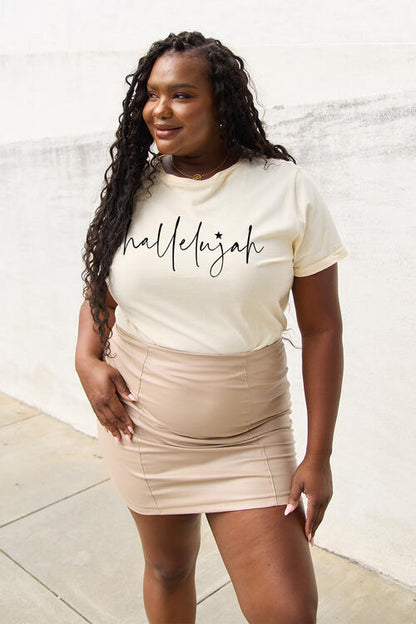 Simply Love Full Size Letter Graphic Short Sleeve T-Shirt - Cowaa