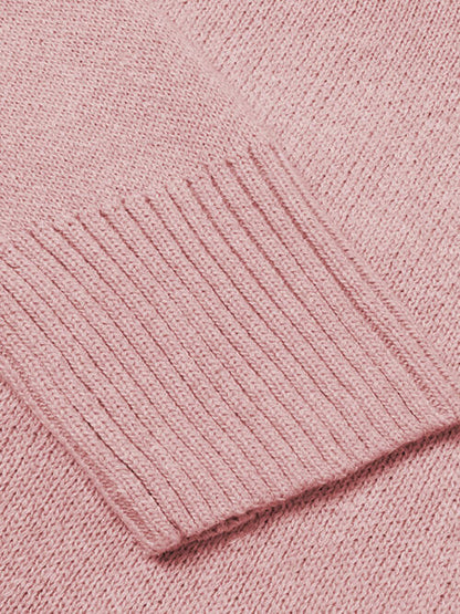 V-Neck Long Sleeve Knit Top - Cowaa