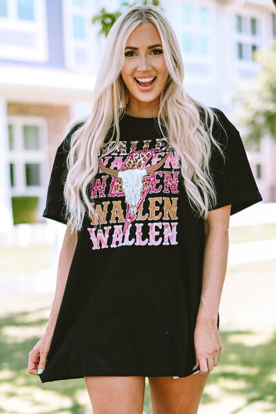 WALLEN Round Neck Short Sleeve T-Shirt - Cowaa