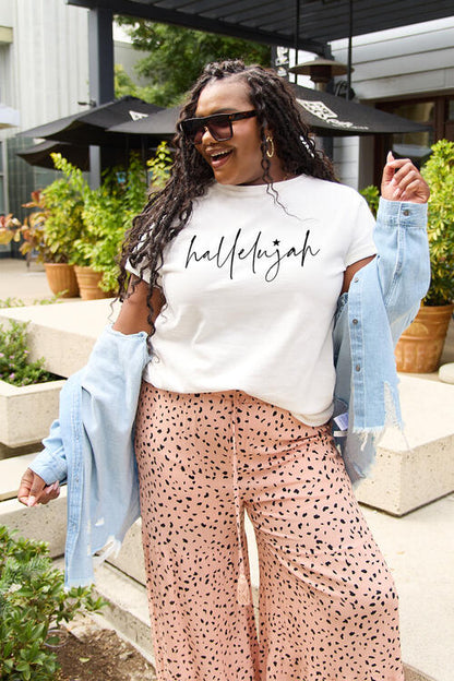 Simply Love Full Size Letter Graphic Short Sleeve T-Shirt - Cowaa
