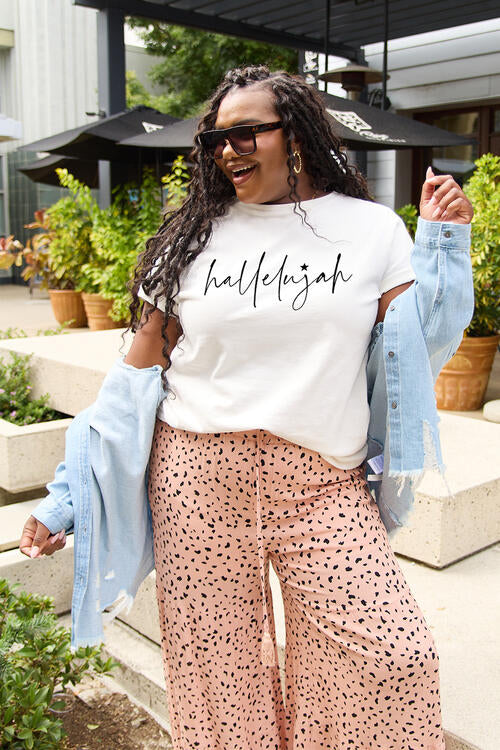 Simply Love Full Size Letter Graphic Short Sleeve T-Shirt - Cowaa
