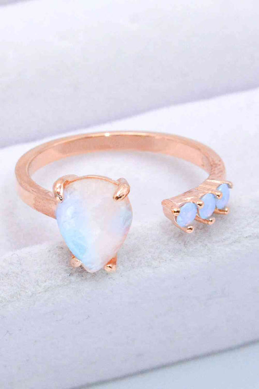 Teardrop Moonstone Open Ring - Cowaa