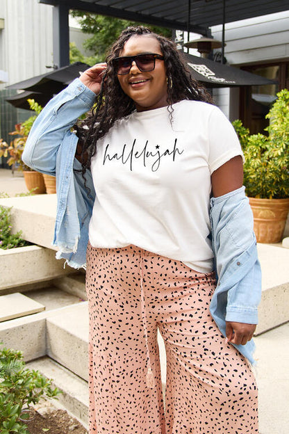 Simply Love Full Size Letter Graphic Short Sleeve T-Shirt - Cowaa